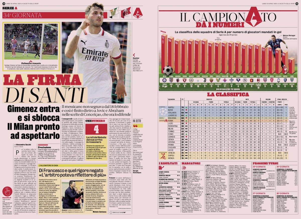 la gazzetta dello sport 28 april