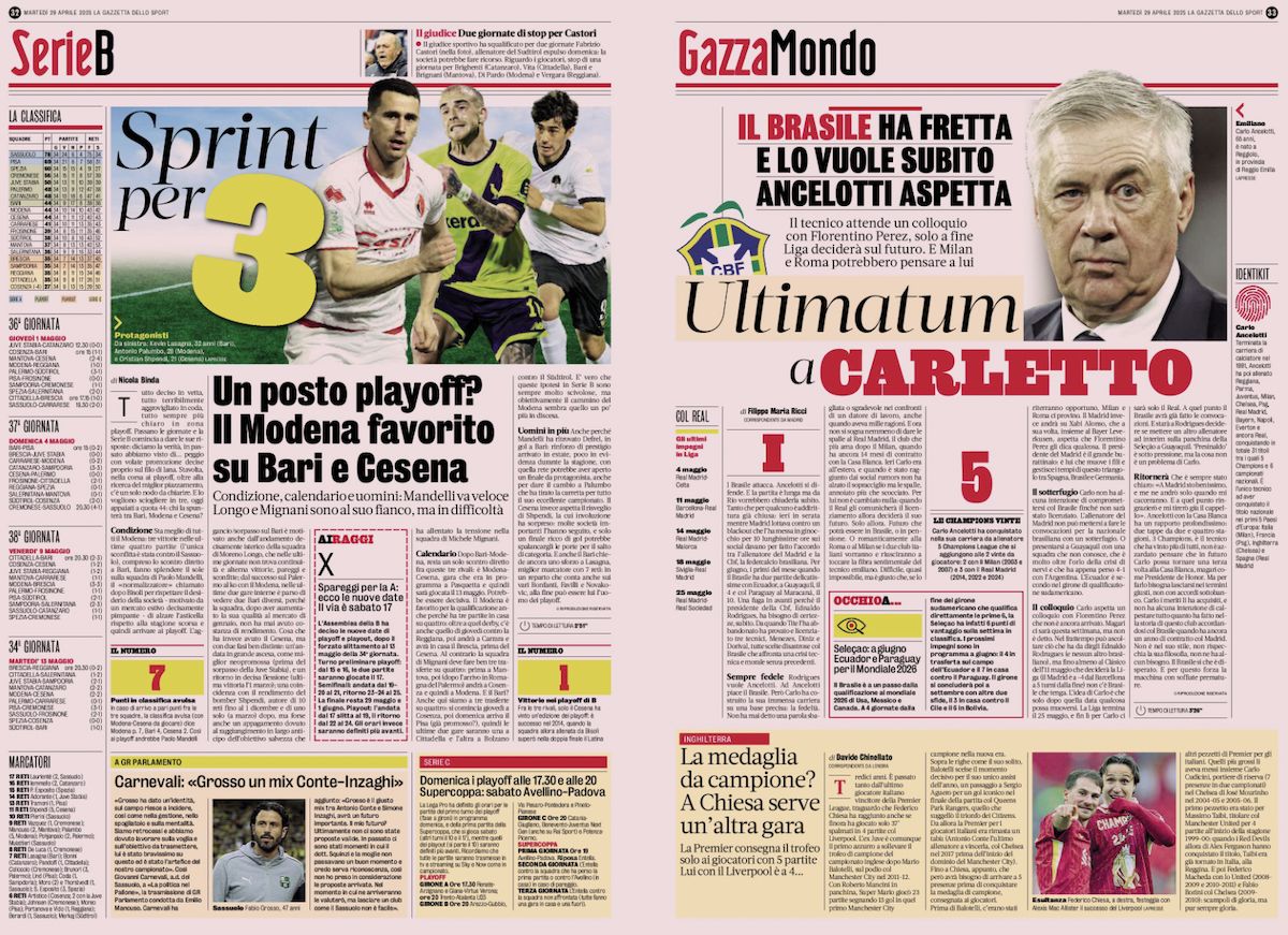 la gazzetta dello sport 29 april