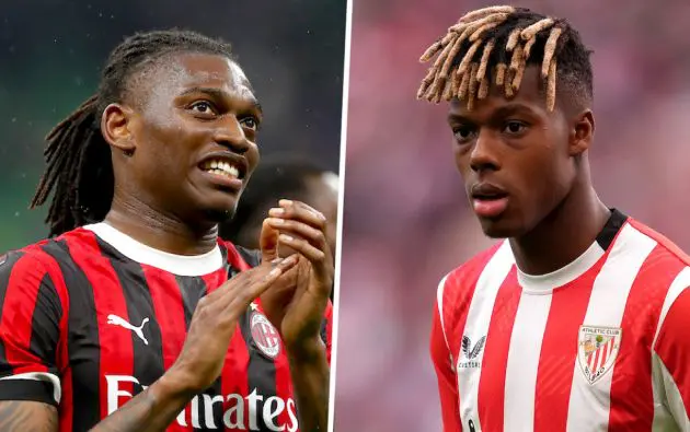 Rafael Leao of AC Milan nico williams bilbao