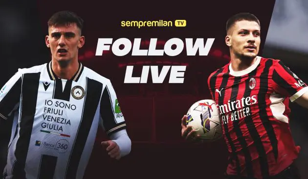 Follow live Udinese-Milan 2025
