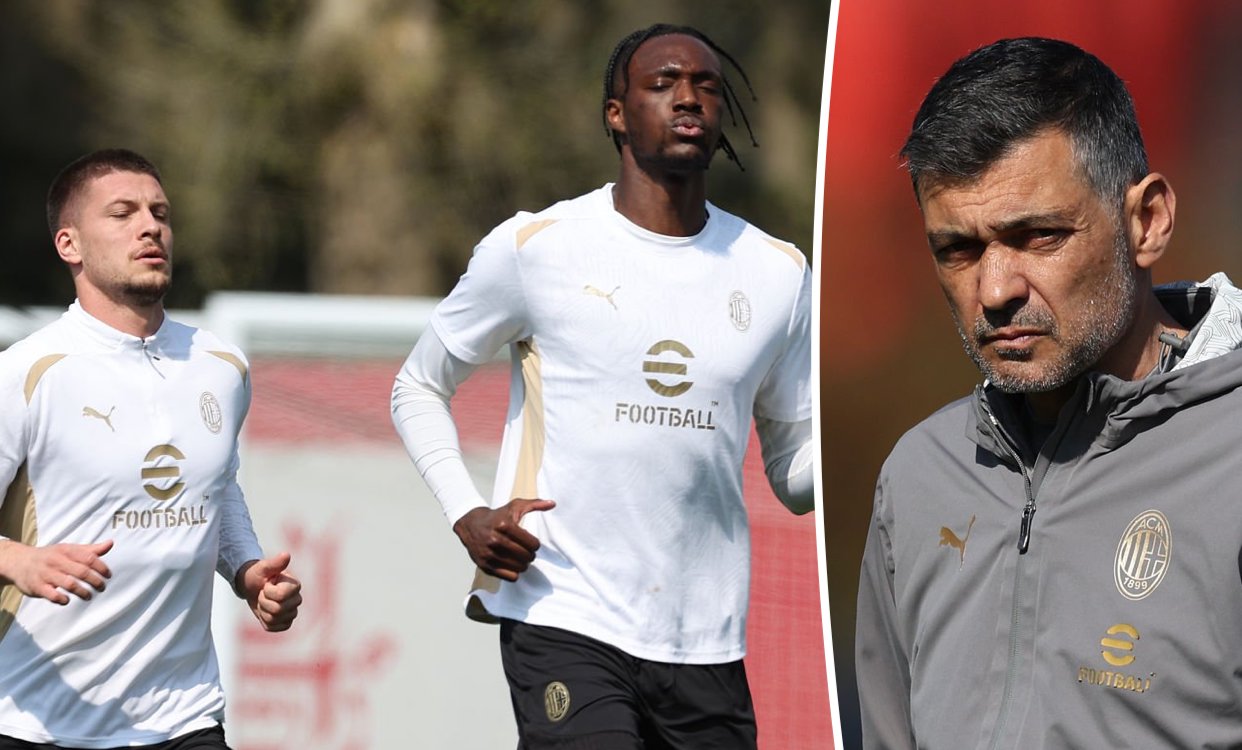 Luka Jovic and Tammy Abraham of AC Milan conceicao