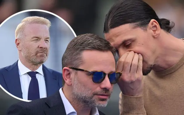 Giorgio Furlani CEO of AC Milan interacts with Zlatan Ibrahimovic