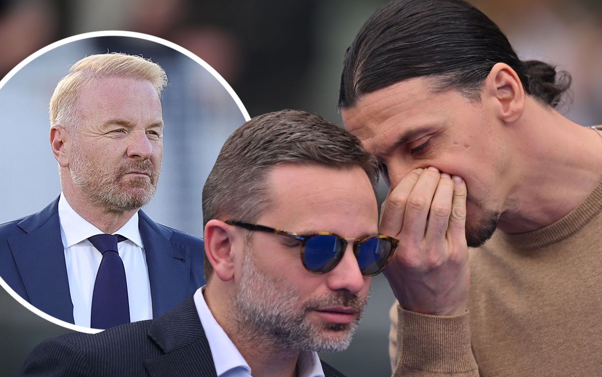 Giorgio Furlani CEO of AC Milan interacts with Zlatan Ibrahimovic