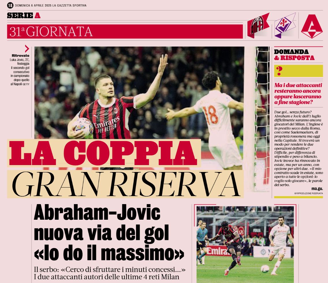 Jovic and Abraham gazzetta praise