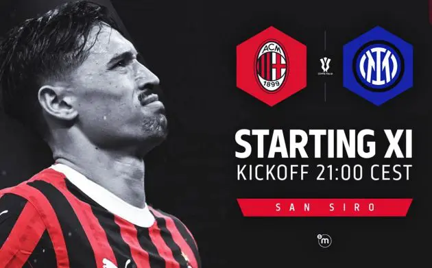 official starting xis milan inter