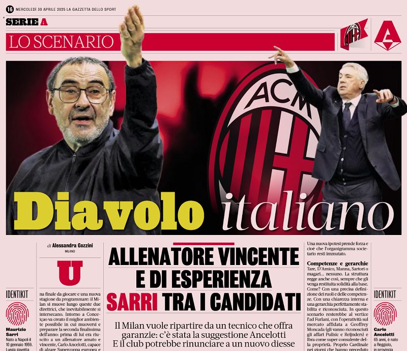 Sarri and Ancelotti gazza inside