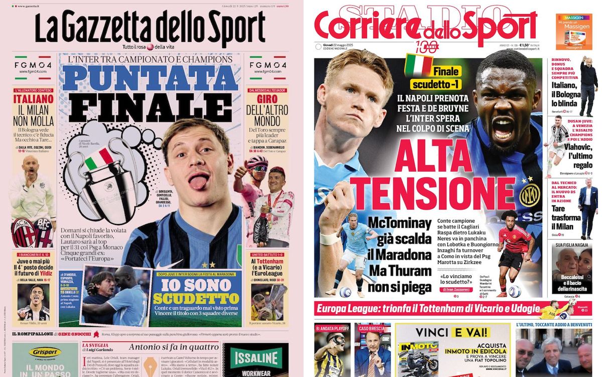front pages italy 22 may