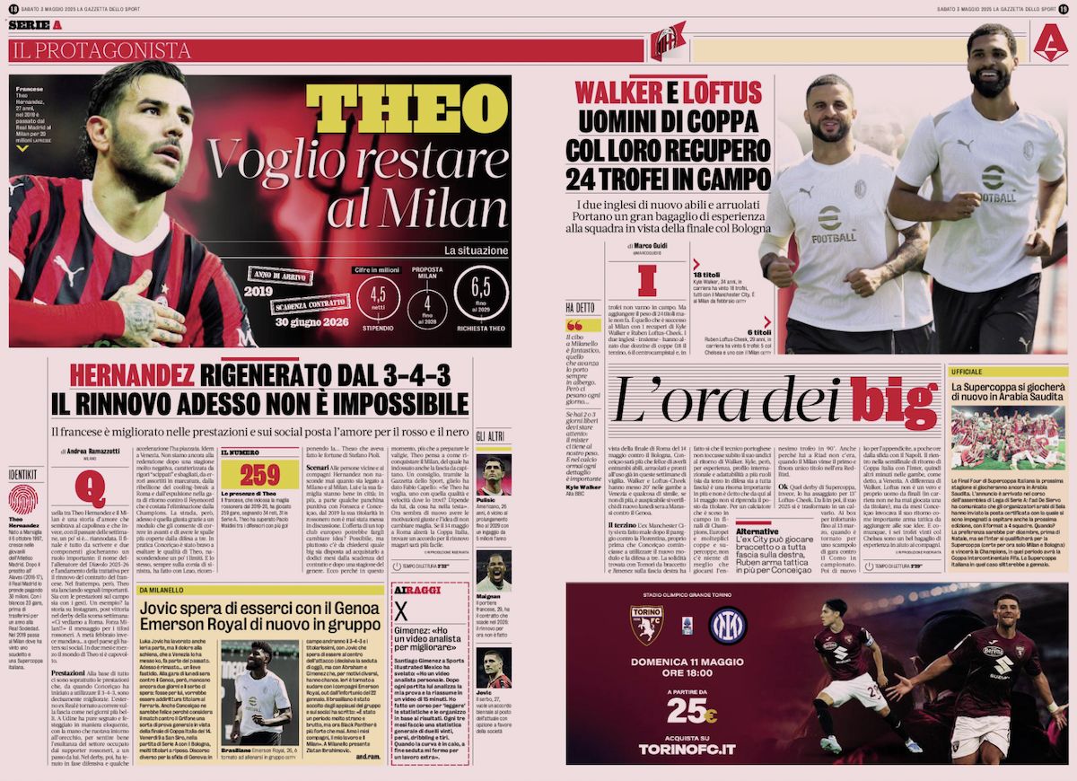 la gazzetta dello sport 3 may