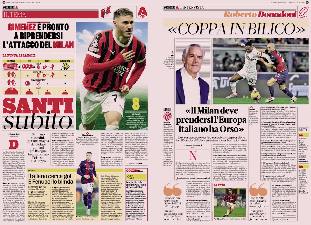 la gazzetta dello sport 8 may