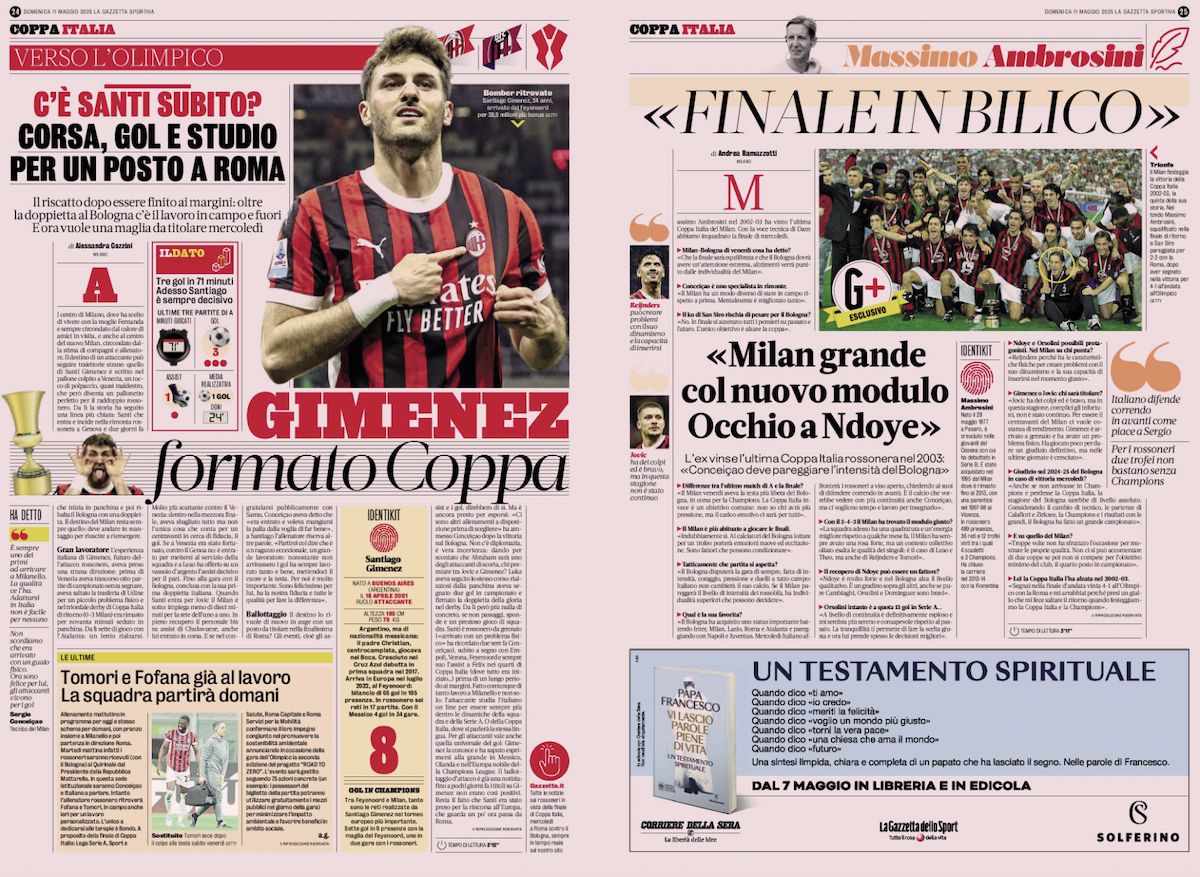Gazzetta dello Sport may 11 2025