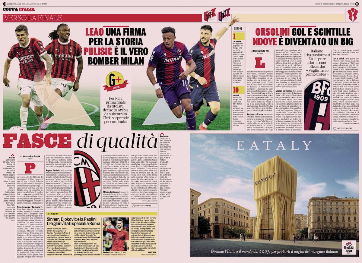 Gazzetta dello Sport may 12 2025