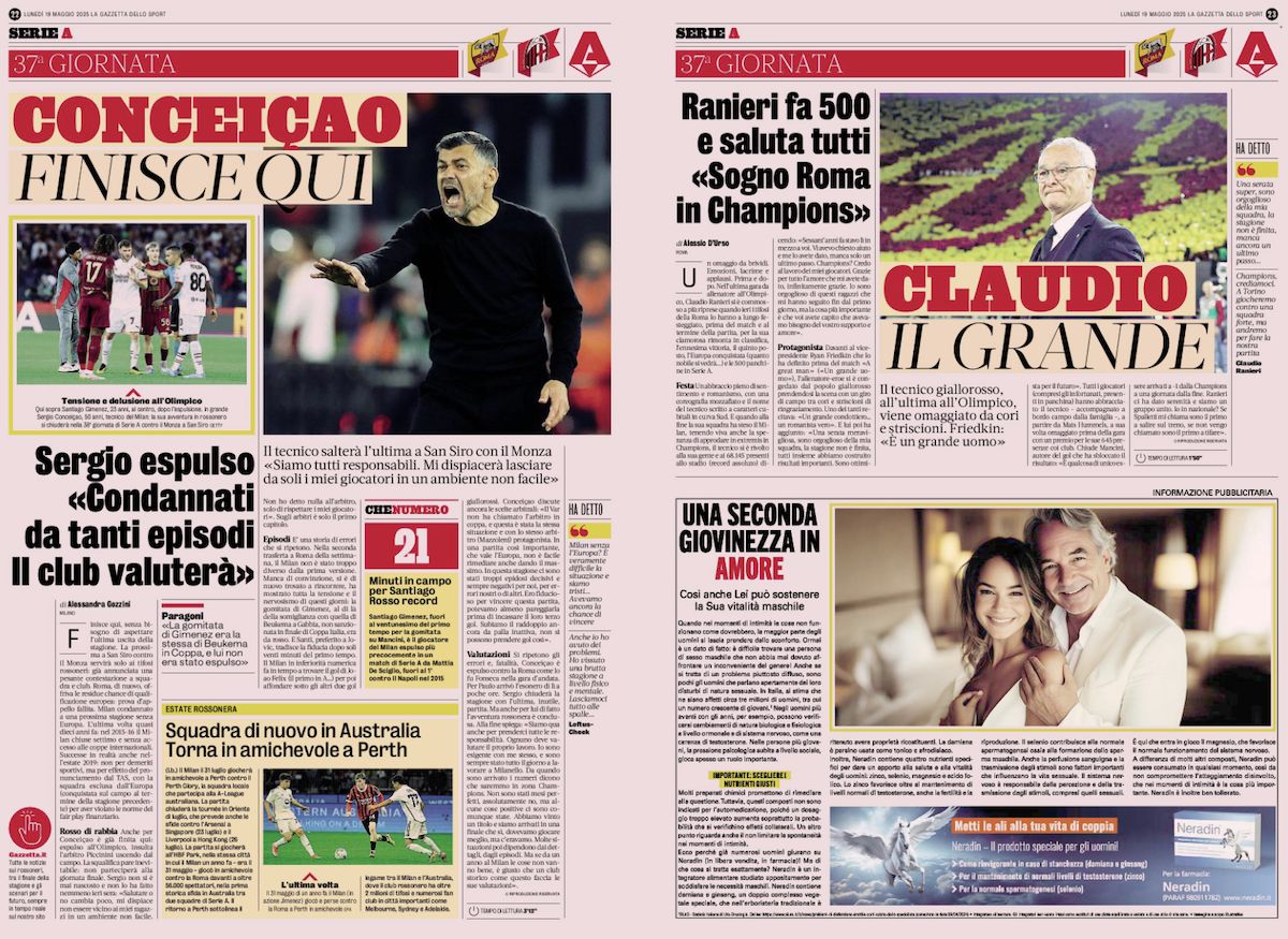 la gazzetta dello sport 19 may