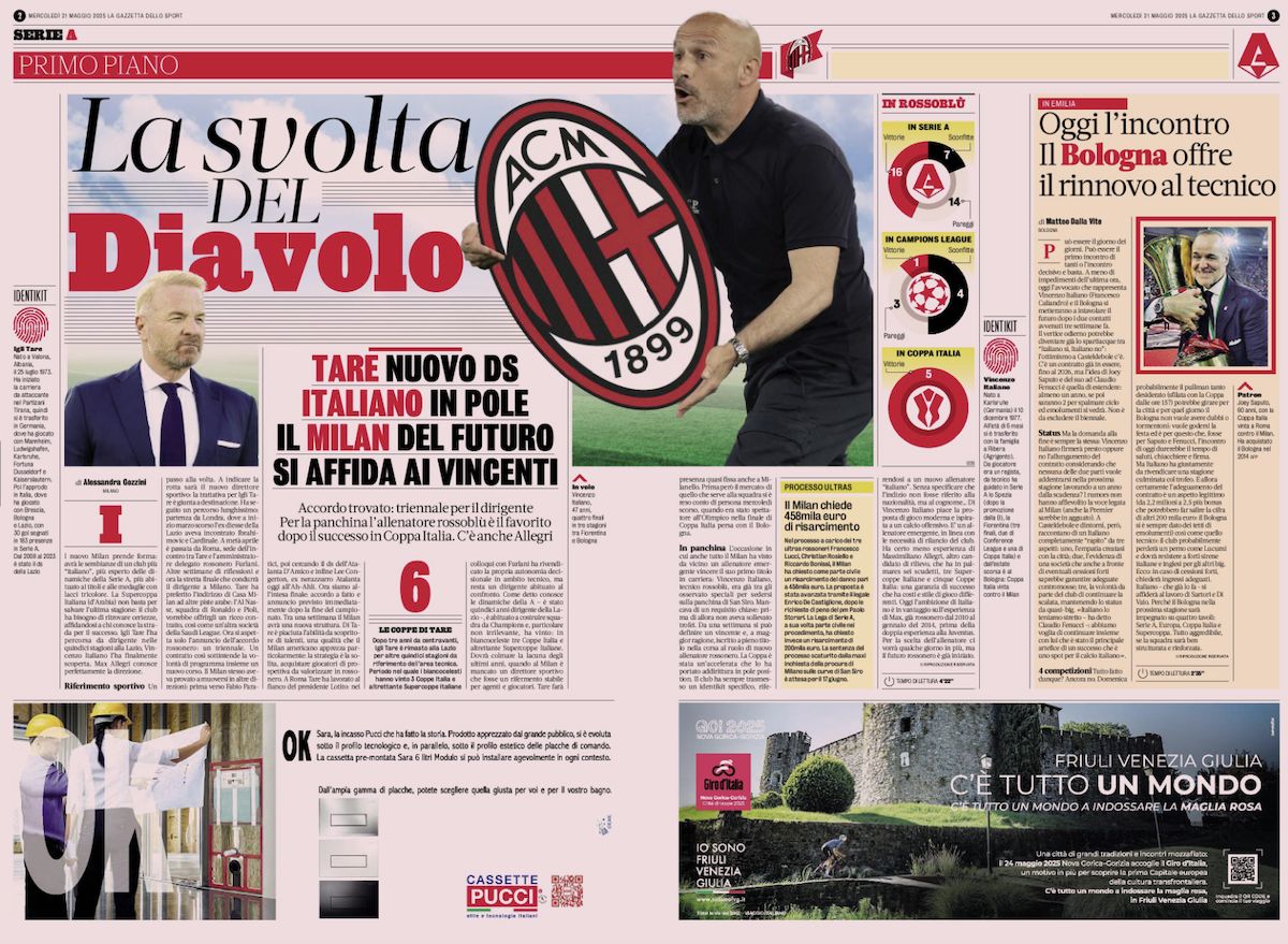 la gazzetta dello sport 21 may