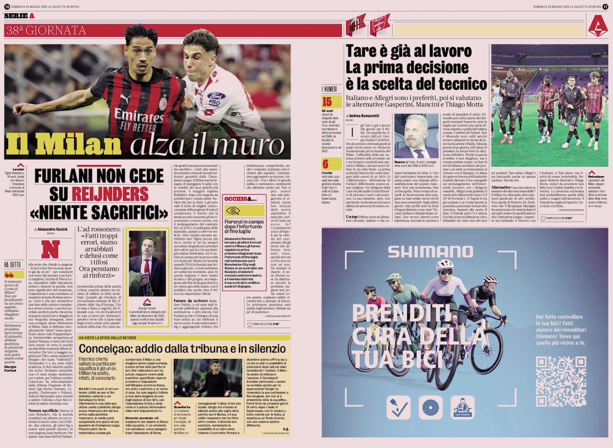la gazzetta dello sport 25 may