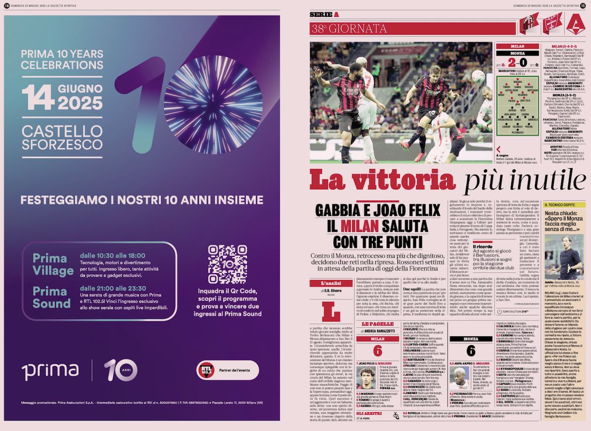 la gazzetta dello sport 25 may