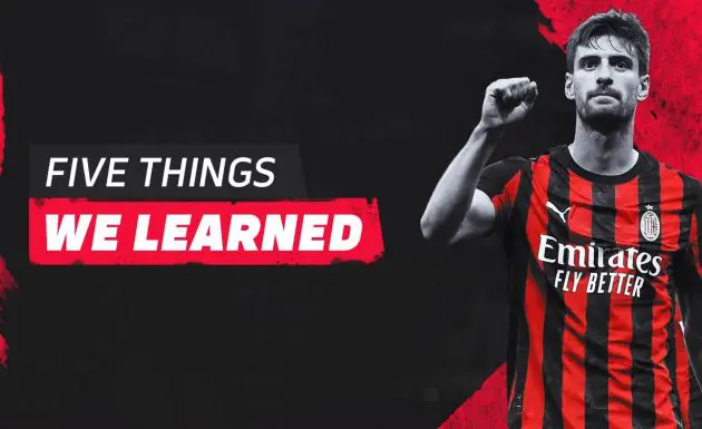 five things ac milan 2-0 monza