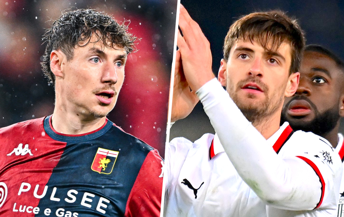 Andrea Pinamonti of Genoa matteo gabbia milan