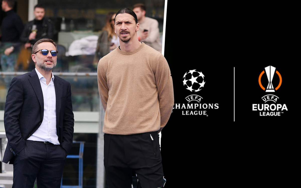 Giorgio Furlani, CEO of AC Milan interacts with Zlatan Ibrahimovic
