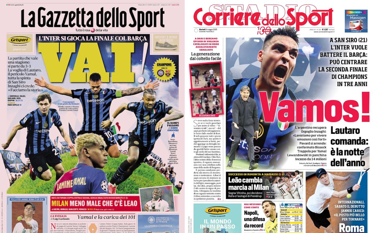 front pages 6 may genoa milan