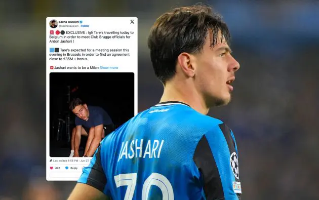 Ardon Jashari #30 of Club Brugge KV