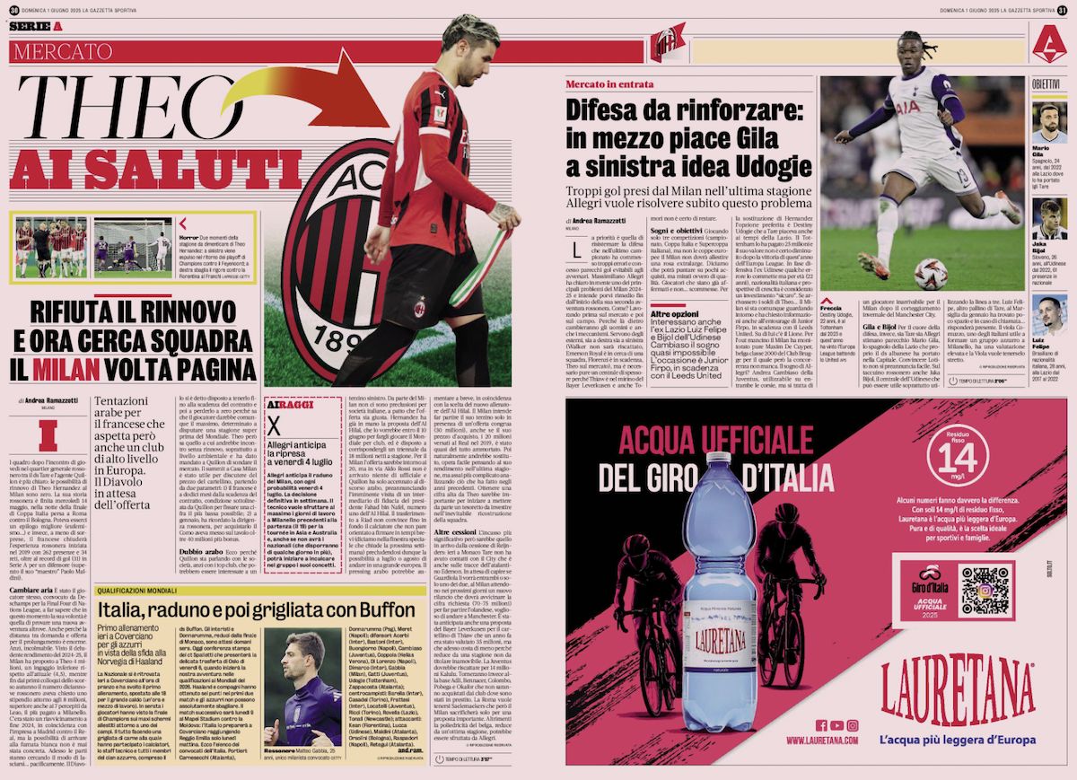 la gazzetta dello sport 1 june