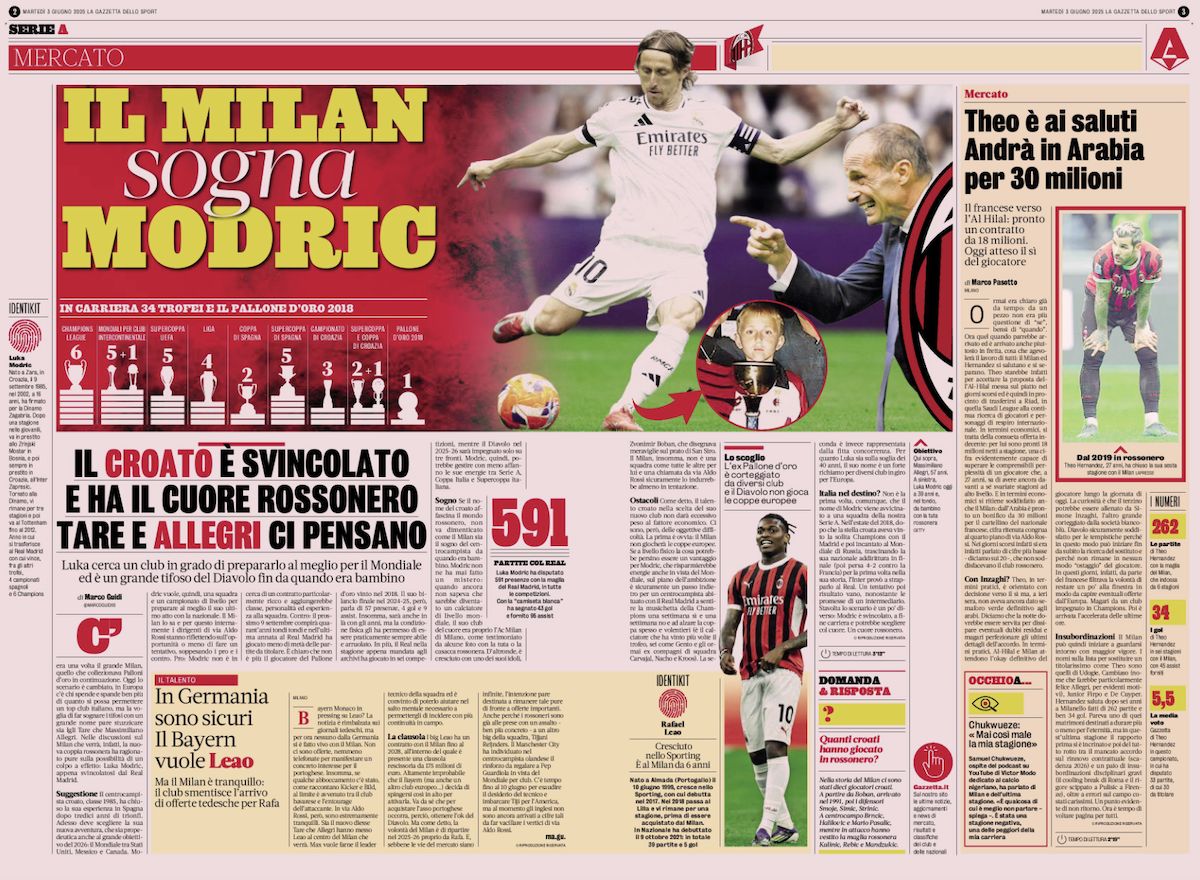 la gazzetta dello sport 3 june