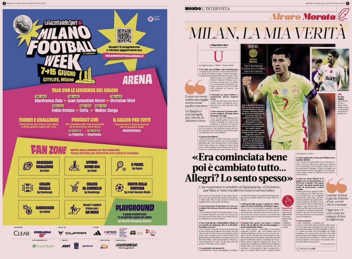 la gazzetta dello sport 3 june