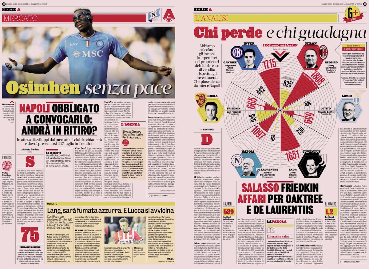 la gazzetta dello sport 29 june