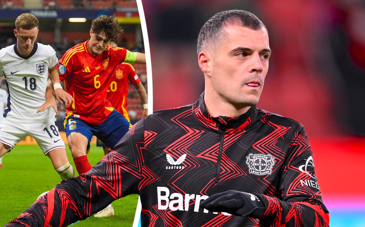 Granit Xhaka of Bayer 04 Leverkusen guerra