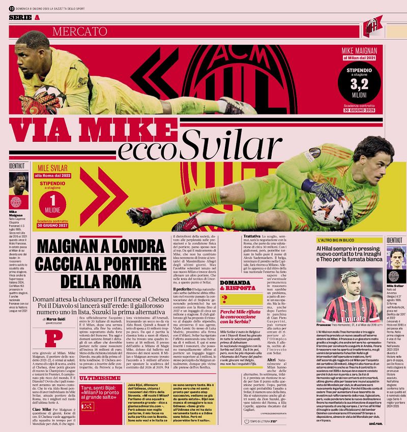 Maignan Svilar gazzetta