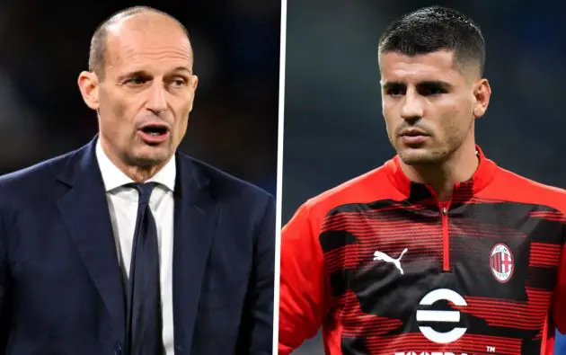 Alvaro Morata of AC Milan allegri