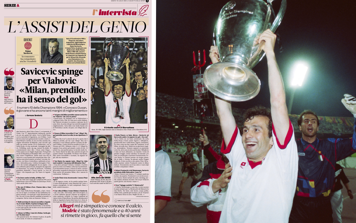 Savicevic gives thoughts on Milan’s Allegri hire and Vlahovic pursuit