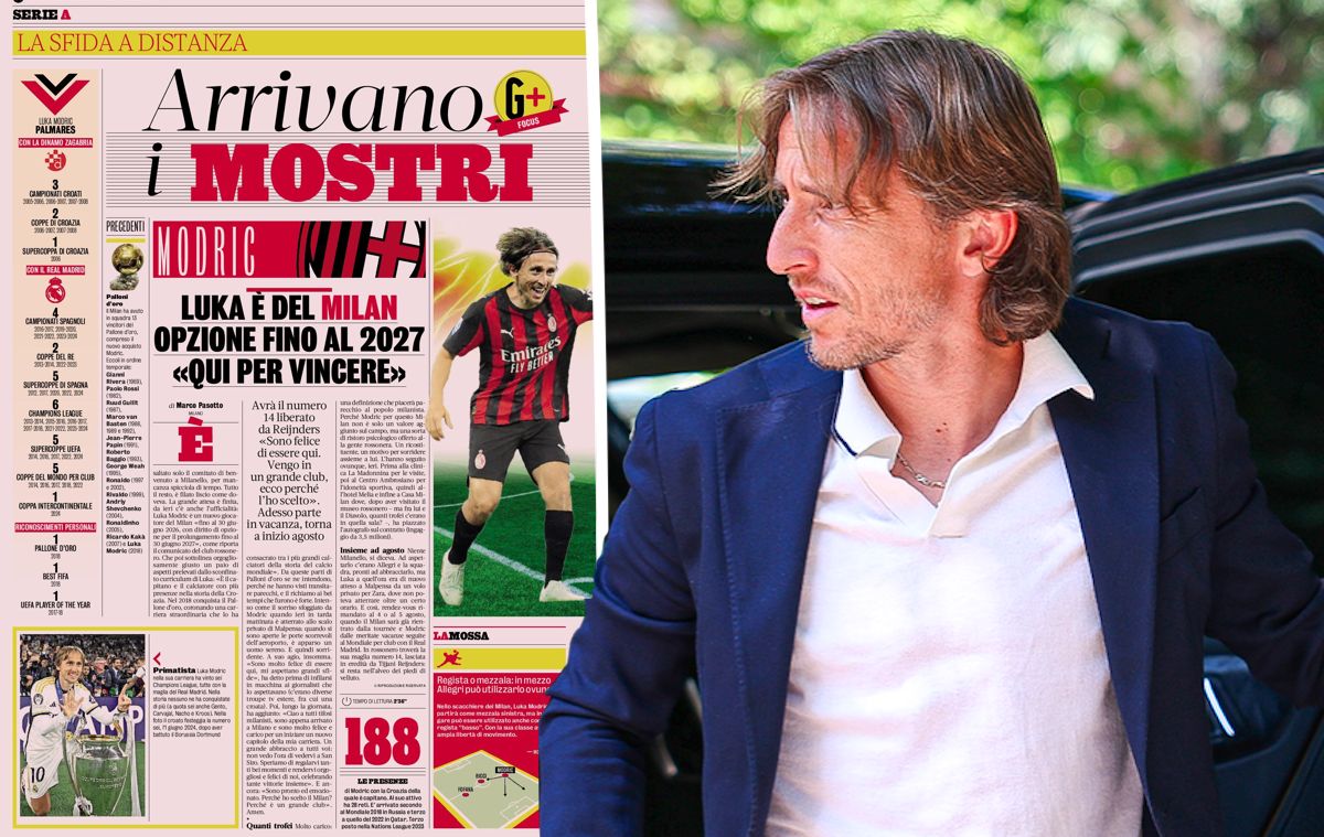 GdS: Modric ‘here to win’ – how day one at Milan went and when he will begin training