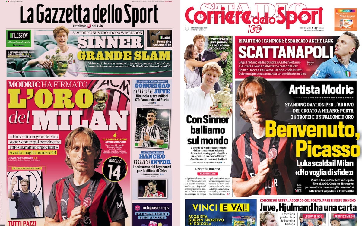 Gallery: ‘Modric arrives, ‘Welcome, Picasso’ – Today’s front pages in Italy