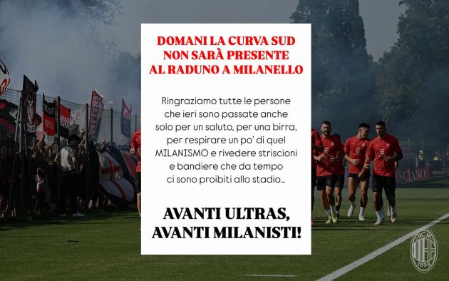 ac milan curva sud raduno