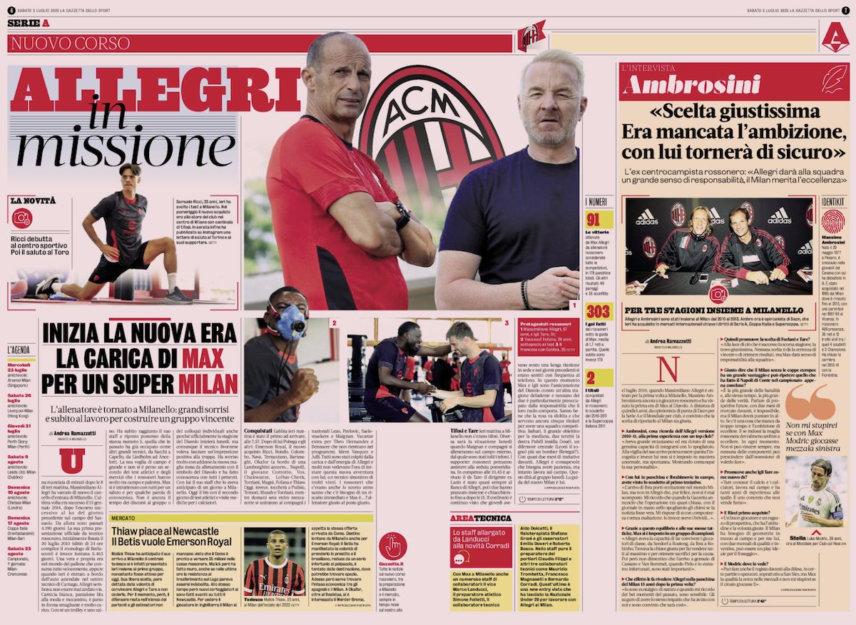 la gazzetta dello sport 5 july