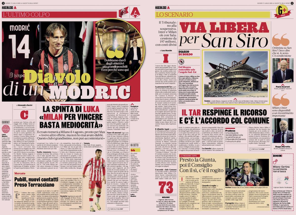la gazzetta dello sport 17 july