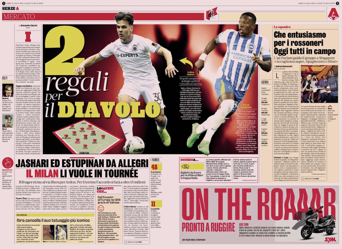 la gazzetta dello sport 21 july