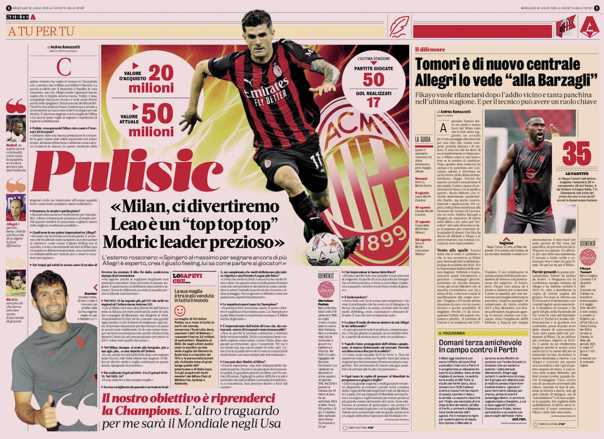 gazzetta dello sport 30 july