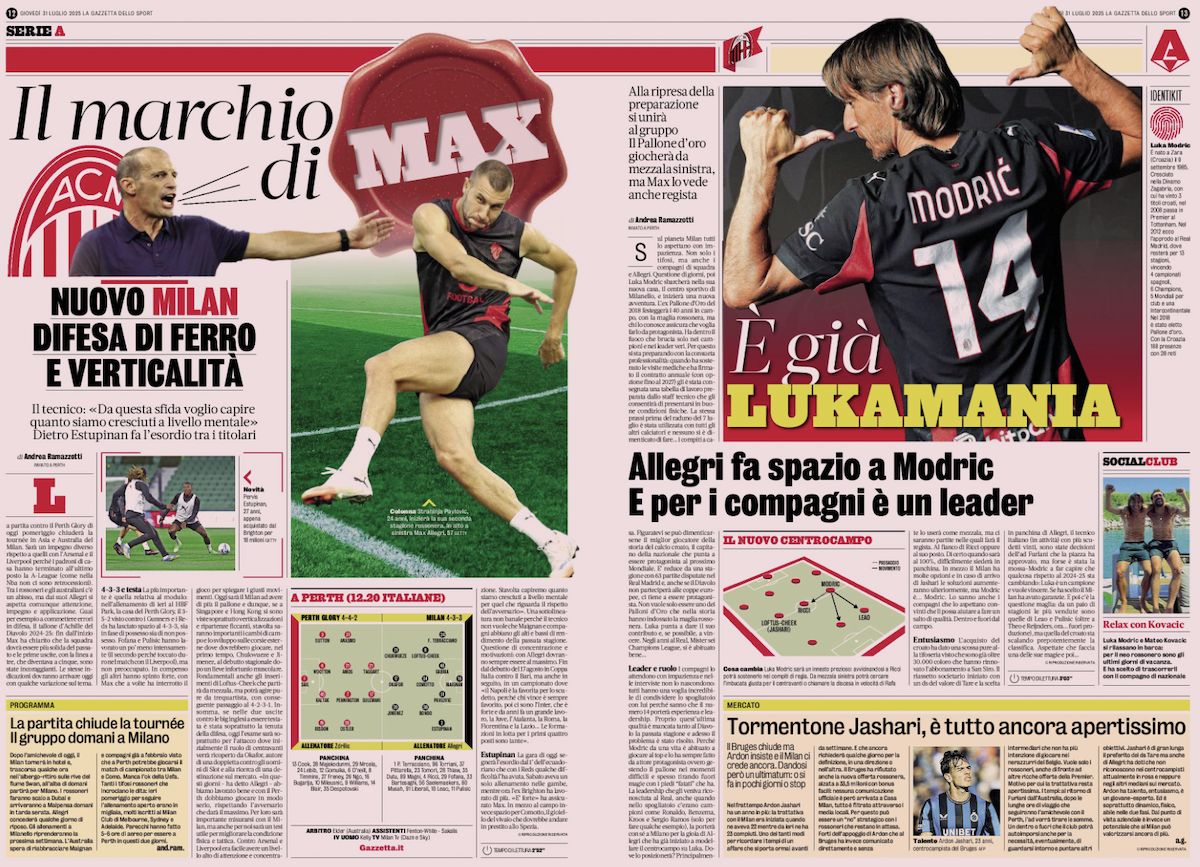la gazzetta dello sport 31 july