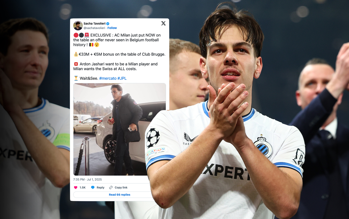 Reports: Milan’s latest bid for Jashari reaches €38m – Club Brugge reflecting