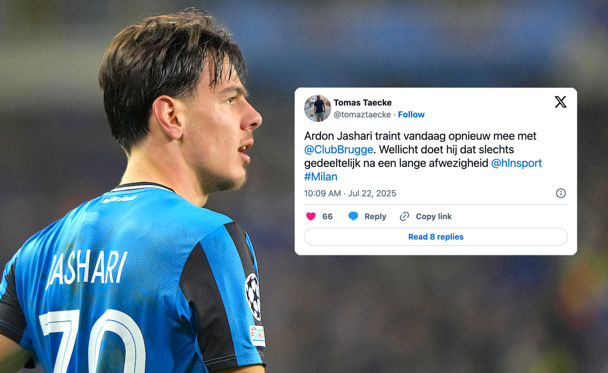 HLN: Jashari back in training with Club Brugge as Milan remain left waiting