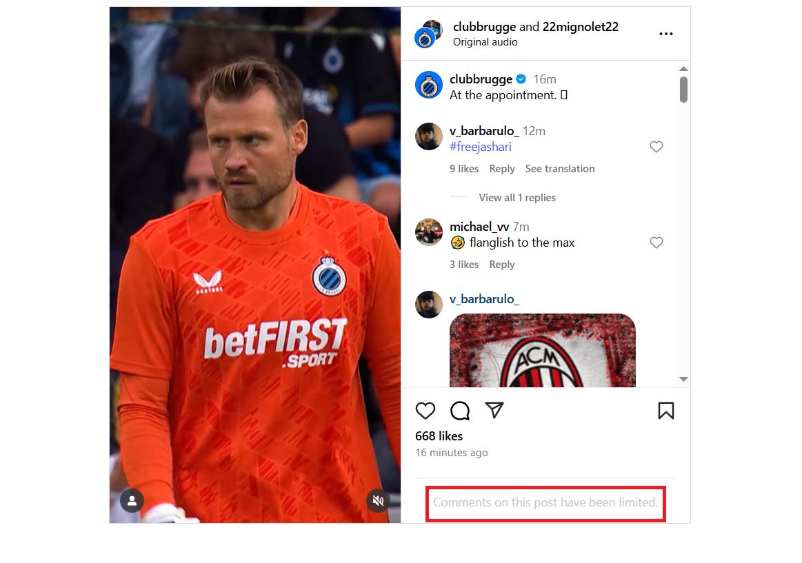 Comments limited Brugge