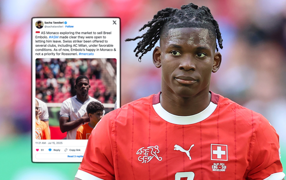 Tavolieri: Swiss striker ‘offered to Milan’ but is ‘not a priority’ at present