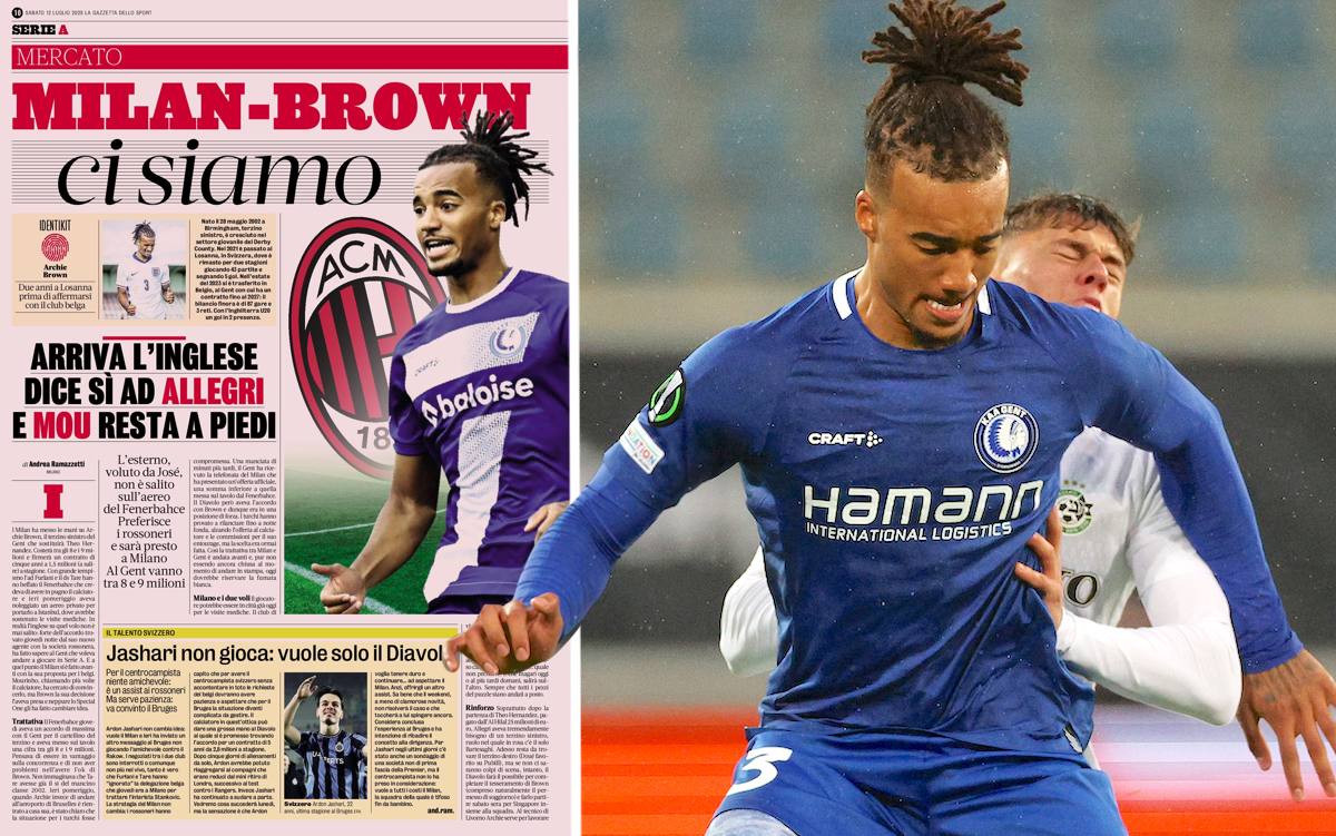 GdS: How Milan’s lead in the race to sign Archie Brown evaporated overnight
