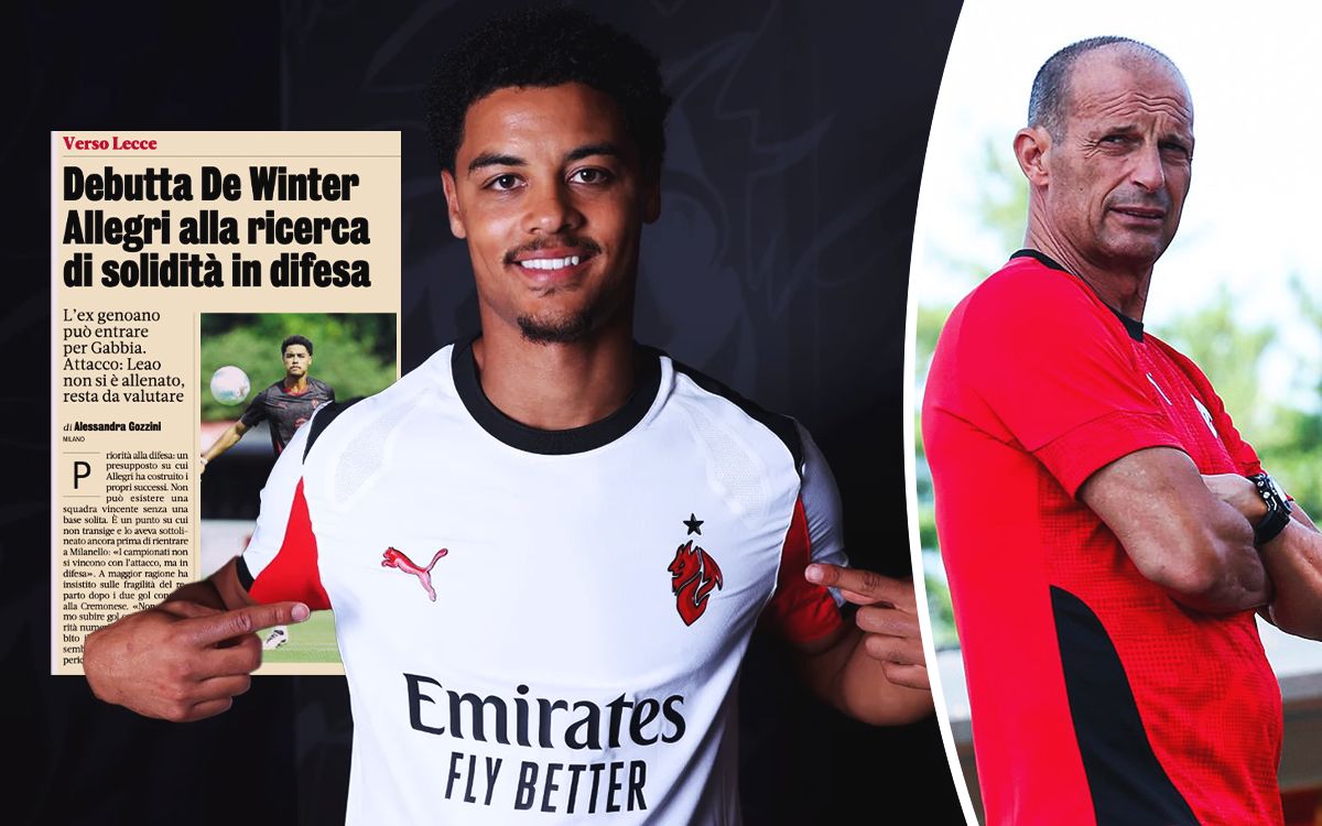 GdS: Gabbia for De Winter – Allegri considering making defensive change for Lecce
