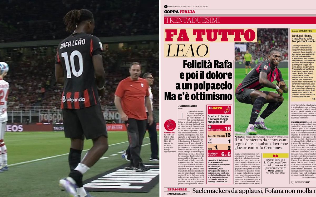GdS: Milan express ‘cautious optimism’ about Leao’s calf issue – the latest