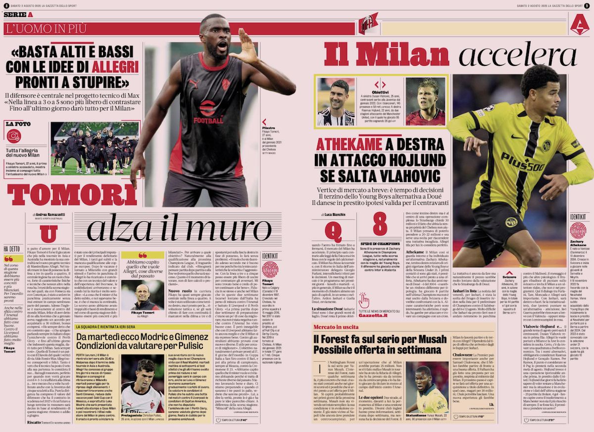 la gazzetta dello sport 2 august