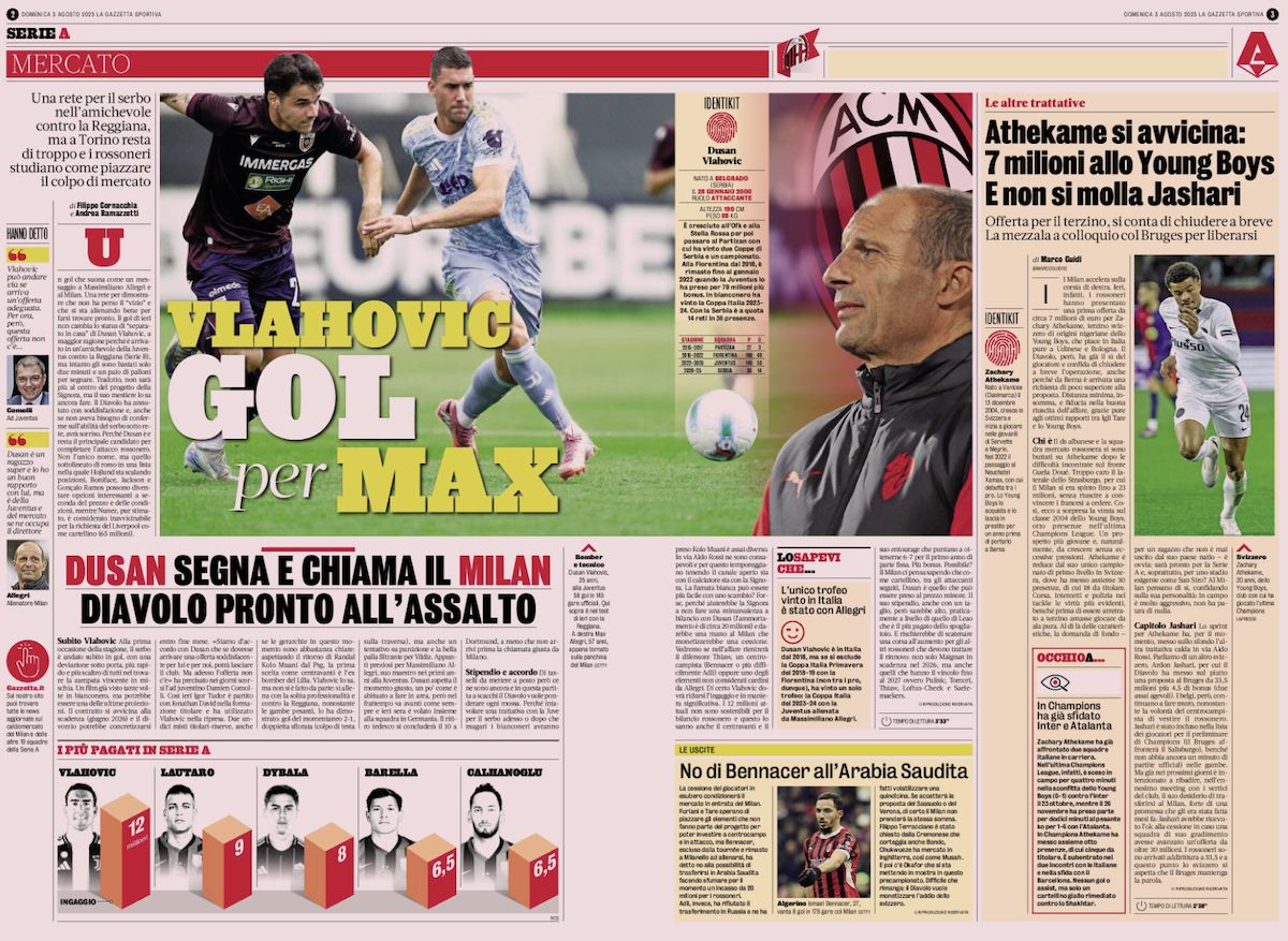 la gazzetta dello sport 3 august