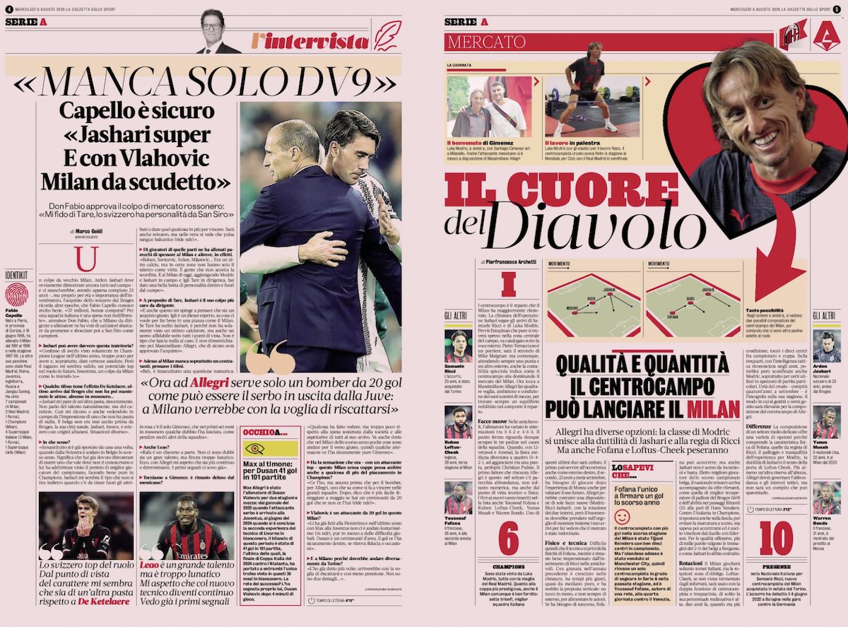 la gazzetta dello sport 6 august